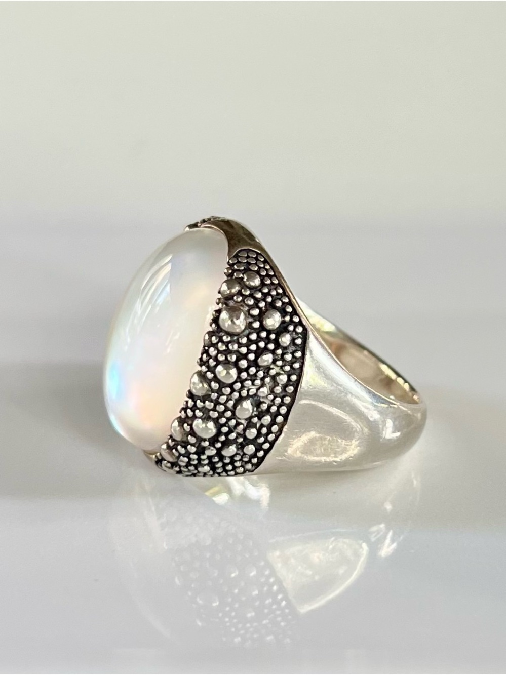 Michael Dawkins Starry Night Mother-Of-Pearl Sterling Silver Ring - Picture 2 of 7